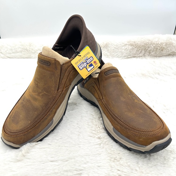 NWT Skechers Slip-ins Respected Mens Slip On Shoes in Dark Brown - 12 US - Picture 1 of 11